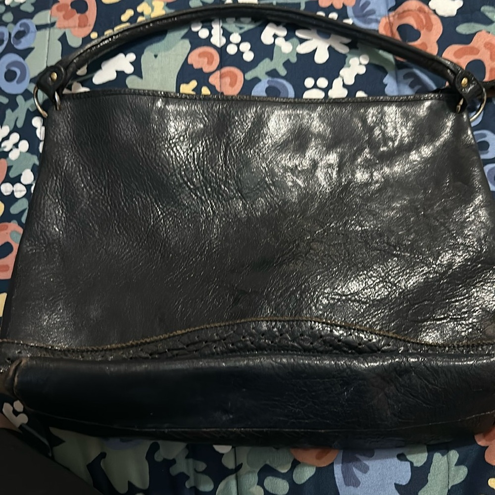 Dark blue all leather dillars bag